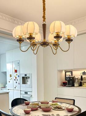 法式中纹古20248厅吊灯布艺花卧室灯美复古餐厅灯南洋客风胡式桃