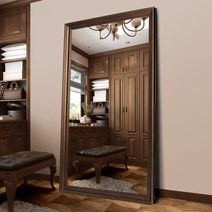 全身镜子落式穿全身镜不见详情页变形真地实家用框加厚边试衣镜卧