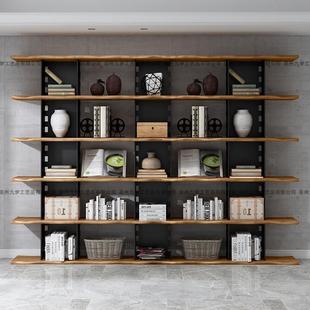 l落oft工业风铁艺实置物一架地满QVR墙木字隔板架子客厅多层书架