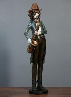 美式乡脂村树大号落地乐动物软装摆件树脂家客厅装饰橱w8000-45窗