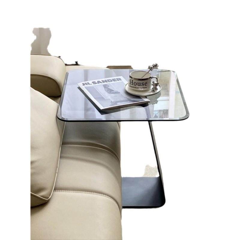 意式钢化极厅玻璃小户型客轻奢小茶几沙发边几现MEQ代简C移型可动