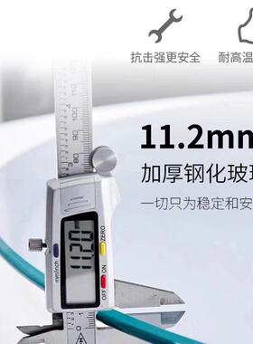 圆餐桌转盘化璃家用桌转盘轮玻IEJ圆桌面饭桌转盘钢底座旋转桌面