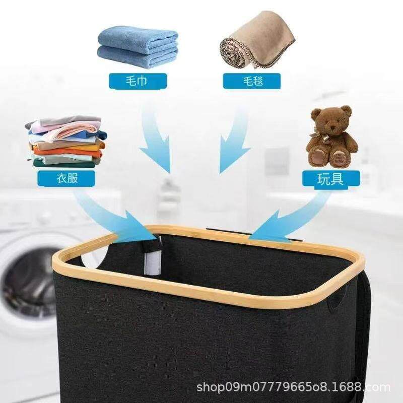 家用防泼水家用脏带篮盖衣加金属扣环可折叠收纳篓脏472衣卧室收