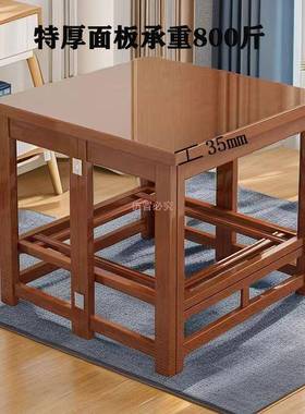 烤火桌家用可折叠CEW餐桌取暖正桌冬季烤炉桌子一火形体方实木烤