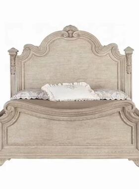 美式复实木雕床art兴印记高背式1.FDH-89758米古花双人床复婚床法