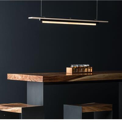 极简高长端一字条餐32420厅吊灯现代简约质客长厅木卧室吧台岛台方形灯