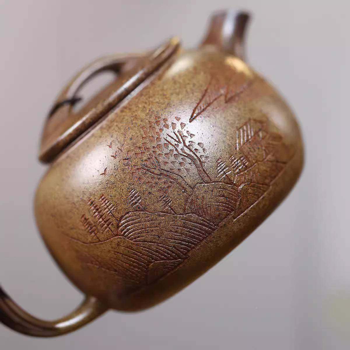 福品柴烧小手工刻缘画原矿段泥宜兴紫PVY砂字壶工堂直播源头茶具