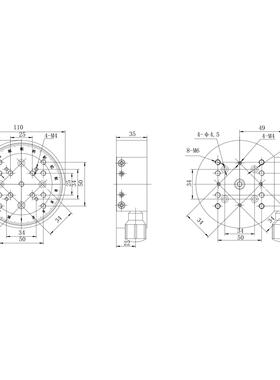 手动旋转台手Y200R10M0VNR小型动旋转台分度盘旋转对位平台