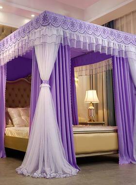 CB不四季款三门钢落地CL05双层遮光床帘开1.5m1.8锈m家用蚊帐床幔