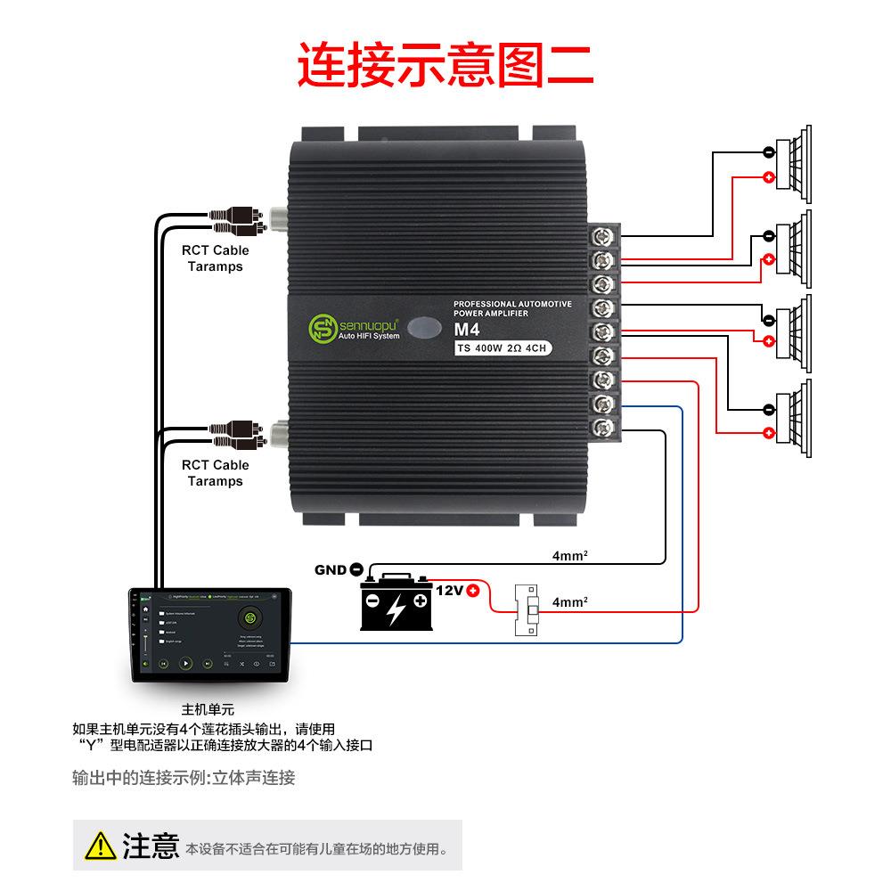 sennuou森诺普汽车放d类4路pM4车载音响装大功率改功放功机热卖