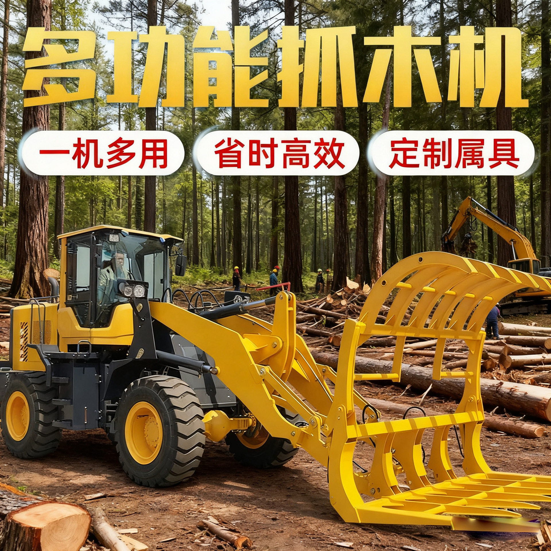 多功能四驱电动柴油装载机