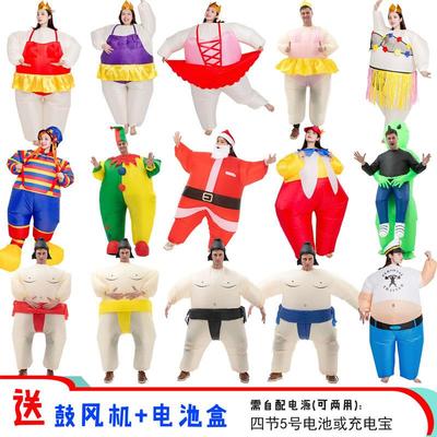 节日表道演P-TWXC00充气服万圣节化妆具搞笑搞怪条纹小丑充气偶人