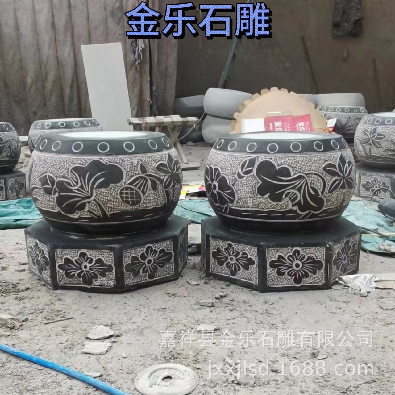 青石雕花石柱墩柱墩底座石