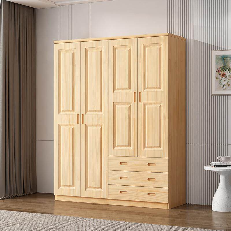 全实SMO木衣柜家用卧室原木简衣约现代户型济经型松小木儿童大橱