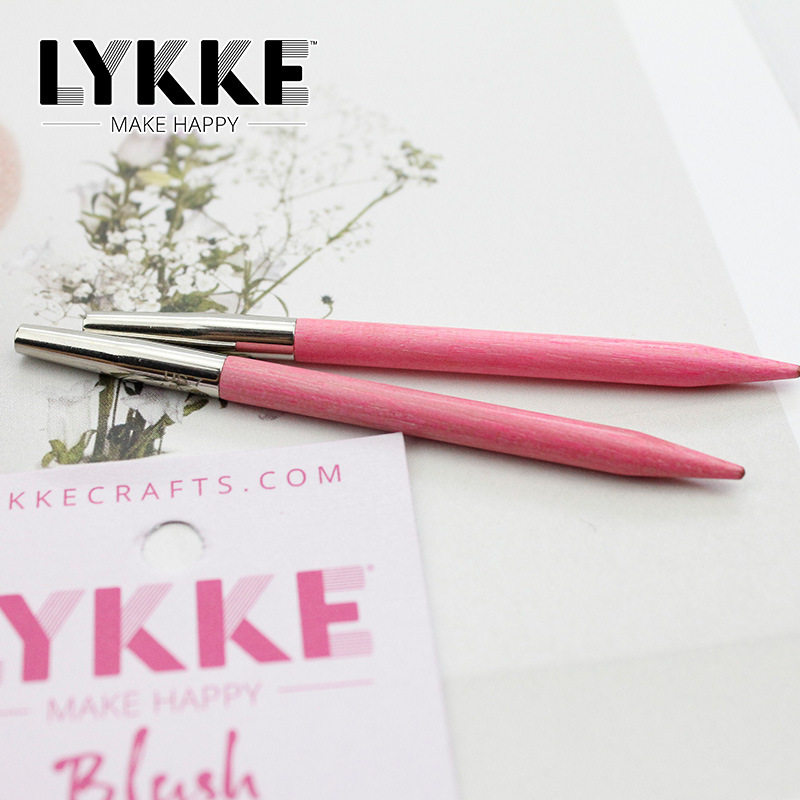 Lykke3.5英寸7cm可拆卸环针针头木制玫红色手工编织工具配件