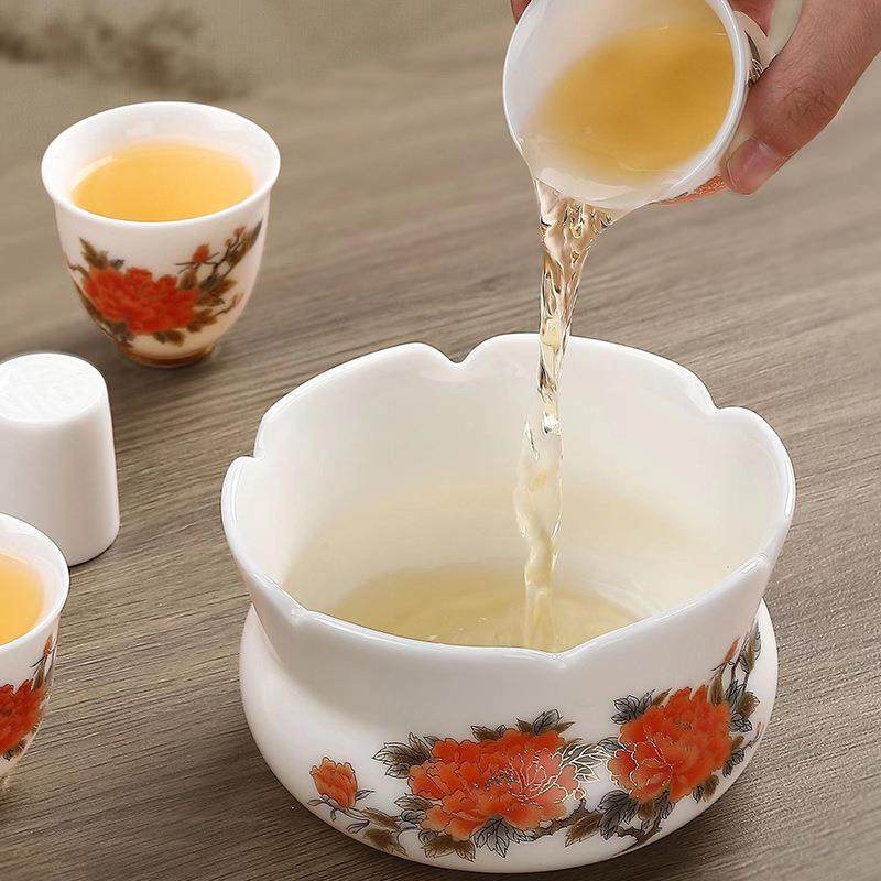 用德HTT化陶瓷具套装功夫泡茶喝茶家用高档轻专奢盖碗精品富贵茶