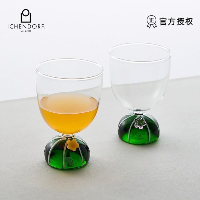 意大利Ichendorf立体小花ins风高颜值水杯女生创意玻璃杯高脚杯子