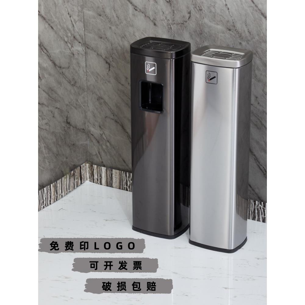 商用垃圾桶商场吸烟区高颜值灭烟柱广场立式不锈钢烟蒂柱