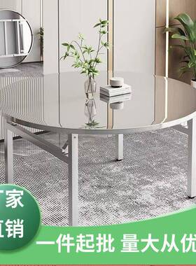 不锈钢圆餐形桌可水折叠饭店夜子市烧烤大排档流LEJ席食堂桌家用