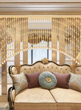 荆允网红水晶葫厅芦道珠帘卧过室门帘隔断玄UKY关阳台厕所免打孔