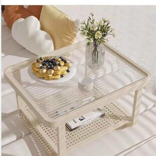 奶风双层榻榻米油小桌AMX子阳纯台喝茶炕几简约落地窗网红款收纳