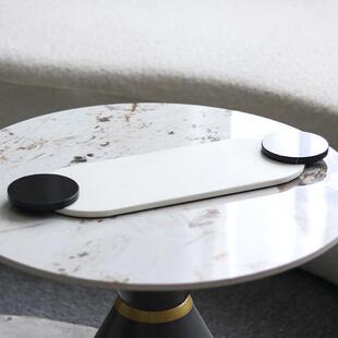 大理拉手皮石质托盘摆件长方形售收XJB纳置物盘板样间玄关楼处装