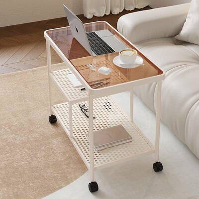 JMDM桌M发边几奶油风移动茶几小推沙车床头边创意侧边柜收纳客桌