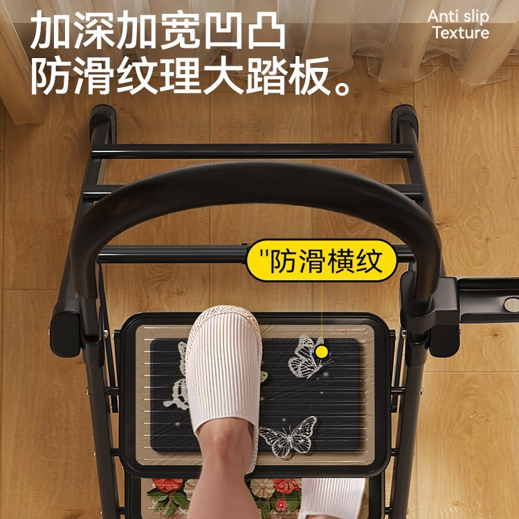 ?扶手梯子家用步梯室内折叠人字梯多功能加厚梯凳伸缩小楼