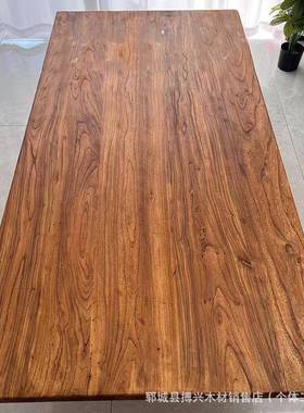 老榆原木木板木大板桌面复古茶台桌板实室内飘窗茶桌板民宿吧AWH