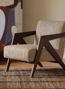 法沙发椅理查NZA单人式中古客厅复台古阳休德闲椅子实木设计师懒