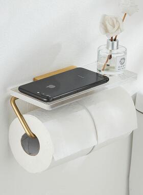 巾卫生间YUA纸巾架免打孔亚巾克力纸钩物架洗手间纸架挂壁式厕纸