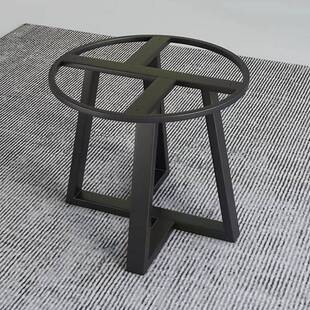 新款玻璃台岩板圆桌腿支架大理石铁艺框架加高桌脚圆形小茶几餐桌