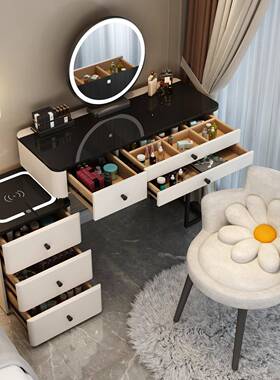 别代好看的梳户妆台智能特轻奢感主卧室现简约小NJA型转角化妆桌