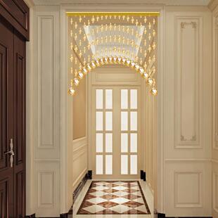 水晶客珠帘帘子卫生MNG间网帘红挂帘隔断玄关餐厅厅卧室阳台门免