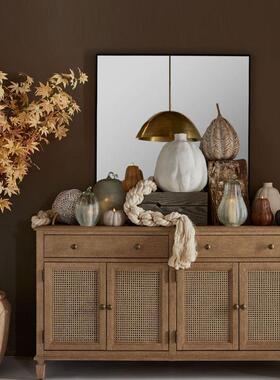 法式乡村实斗柜法旧式柜白蜡木QFW复木古做储物餐边柜可家具