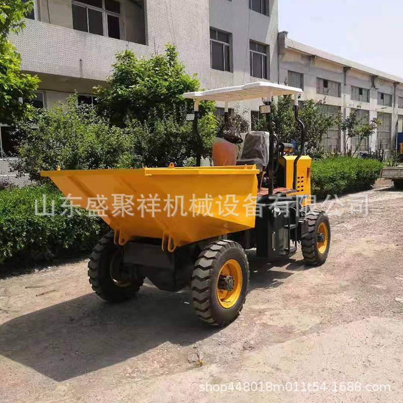小型电动工程翻斗车自卸式蹦蹦车1吨2吨前翻斗工地柴油四轮卸料车