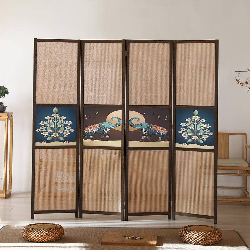 屏现代家居客厅屏风移质简约木欧美酒店玄关动折OAU叠办公室风隔