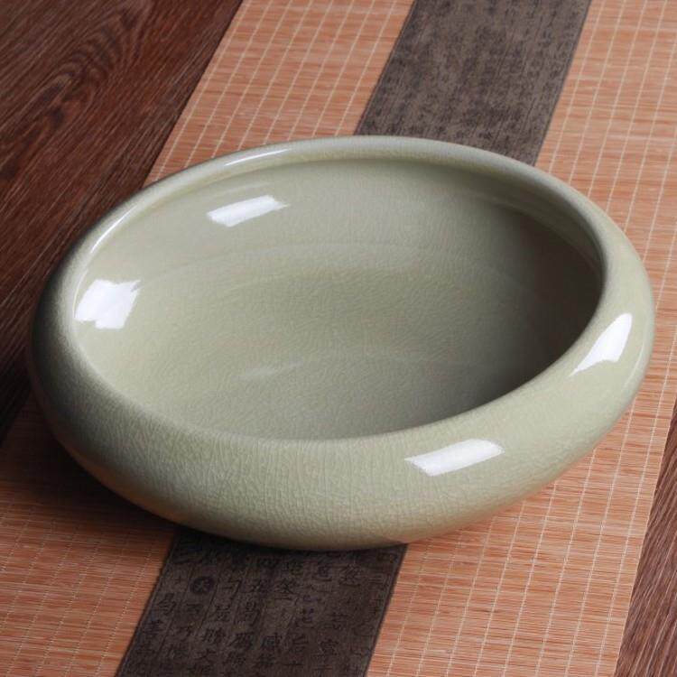 水陶瓷摆件仿古中传统文房宝毛式笔洗茶洗LRP仙四盆室内装饰
