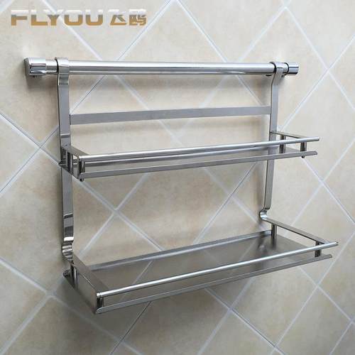 FLYZJVOU鸥S3S04不锈钢厨房飞挂件厨房置U物架双层调味架壁挂收纳