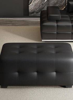 伦劳斯沙发凳贵妃脚踏客厅长LTJ条储物搁脚矮凳黑色凳单人方发形