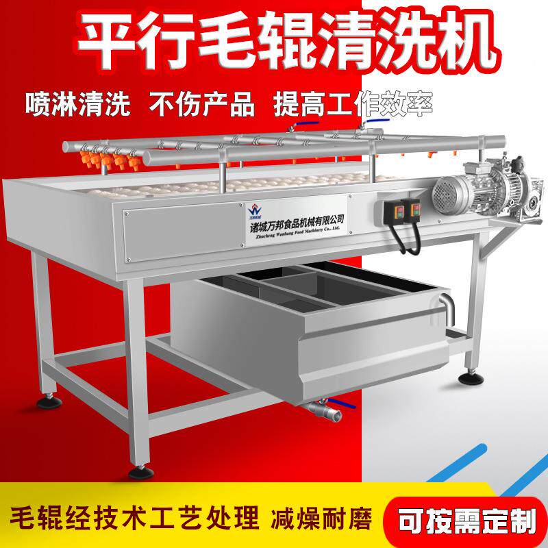 现货毛桃蟠桃软毛刷去清洗杂连续式高压喷淋清洗机机果UAO蔬泥机