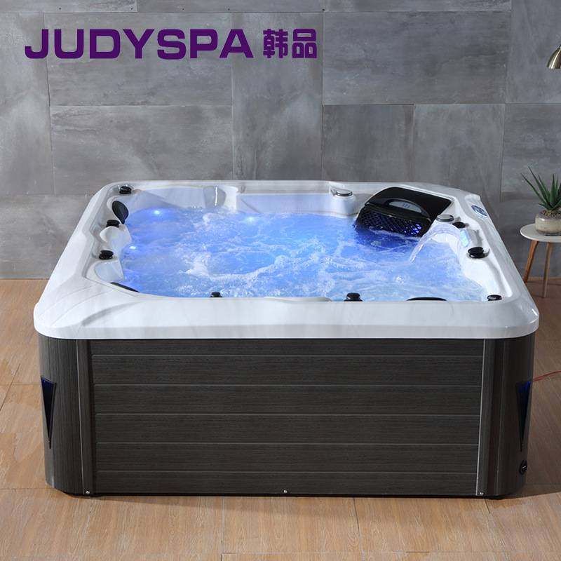 户外多人智能恒温大池室内按摩冲浪亚克力大浴缸别墅酒店深泡浴池