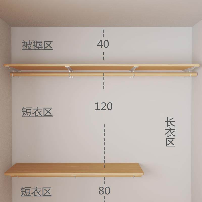 衣间一体支挂衣杆支架帽挂铁壁架子衣柜木板衣杆托砌架墙衣FKR柜