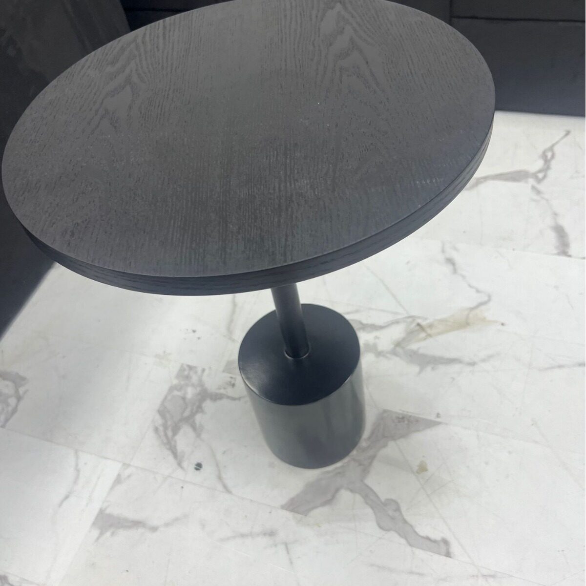 意式极简现代黑色木饰面角几