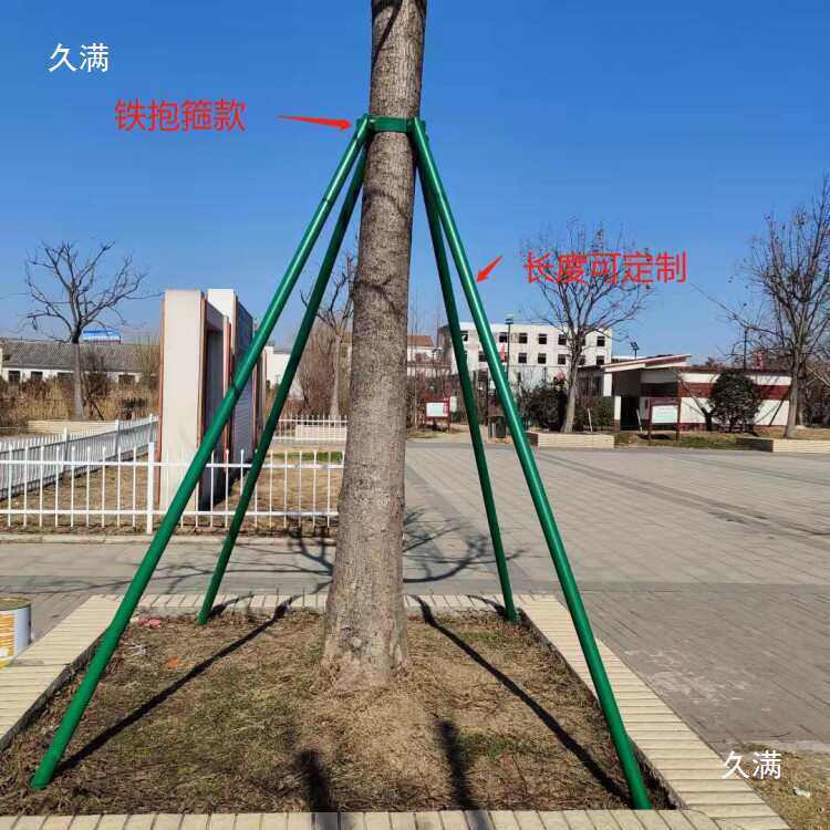 树木支撑杆固定器铁抱箍防风镀锌钢管绿化苗木支撑架树撑树木支撑