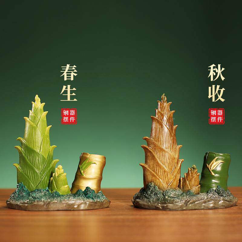 全铜铜节节高升财富节子节高竹笋PQH家居客厅摆件办公室竹玄关装