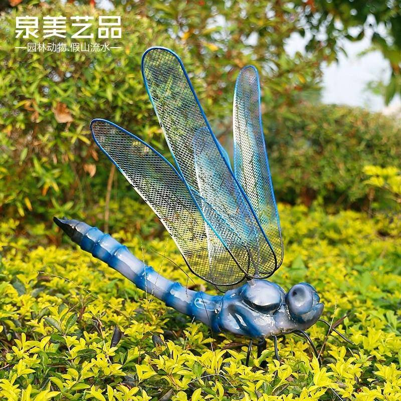 仿真蜻蜓摆件树脂工装艺品塑墅庭院别花园院子户雕外园林景观UYD