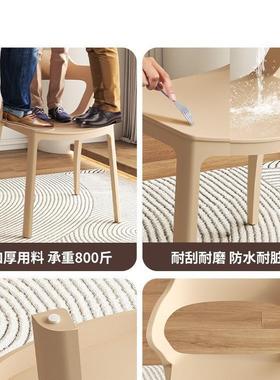 靠背凳子厚家加用塑料椅子新款网可叠放餐68869椅备用商红休用闲