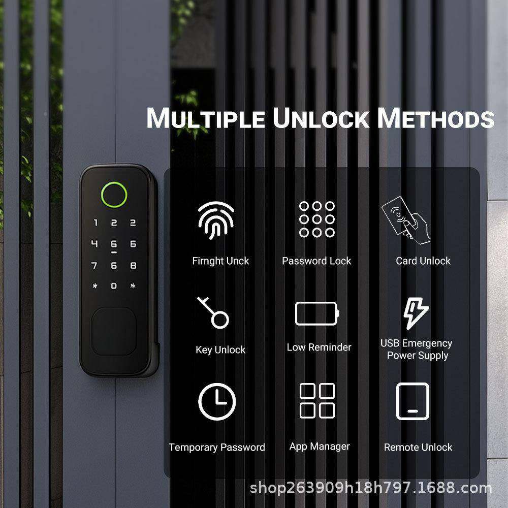 老式门门牛头锁改装智R1单面锁密码锁出租房不锈钢防盗门防水指能