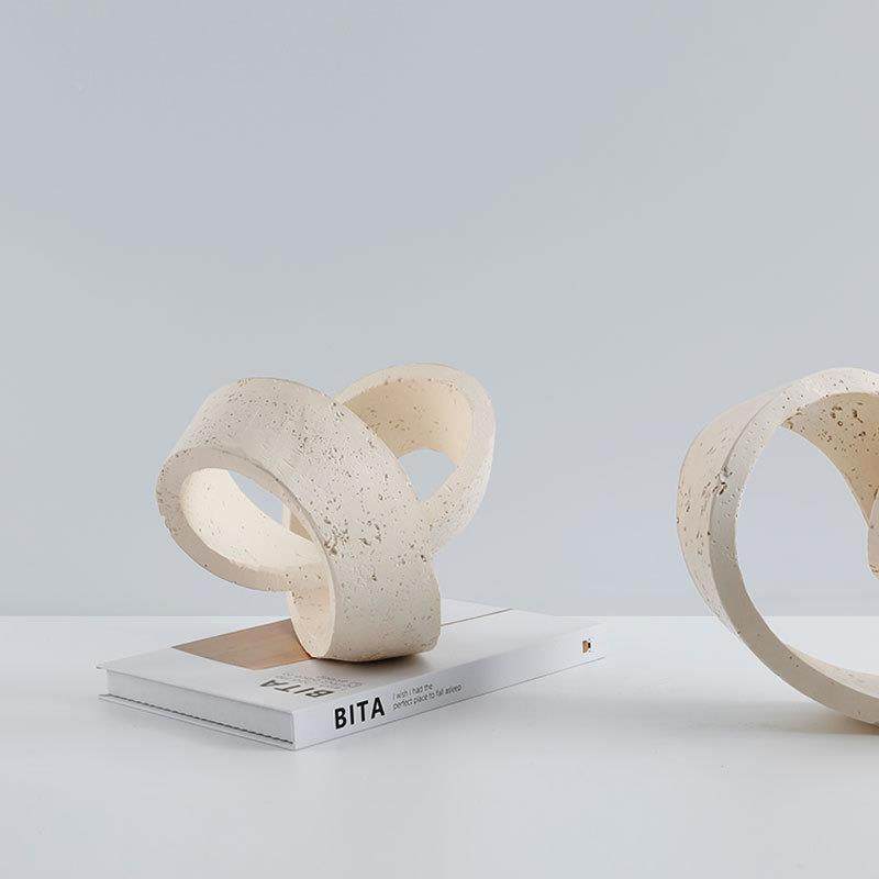 象简约代仿洞石几何环形摆件创意抽艺现GD-H182术样板间客电厅视